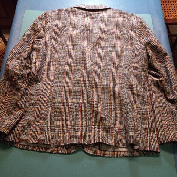 Chadwicks of Boston Womens 16 Blazer 54% Wool Houndstooth Long Sleeve - Picture 6 of 7
